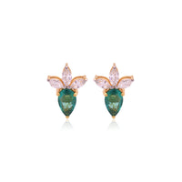 14k Gold Zambian Emerald Bud Studs