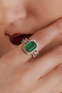 Zambian Emerald Link Ring