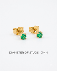 Zambian Emerald Studs
