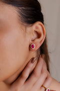 14k Gold Dainty Ruby Studs