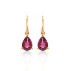 14k Gold Garnet Delicate Earring