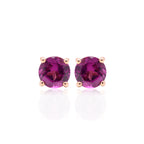 14k Gold Dainty Garnet Studs