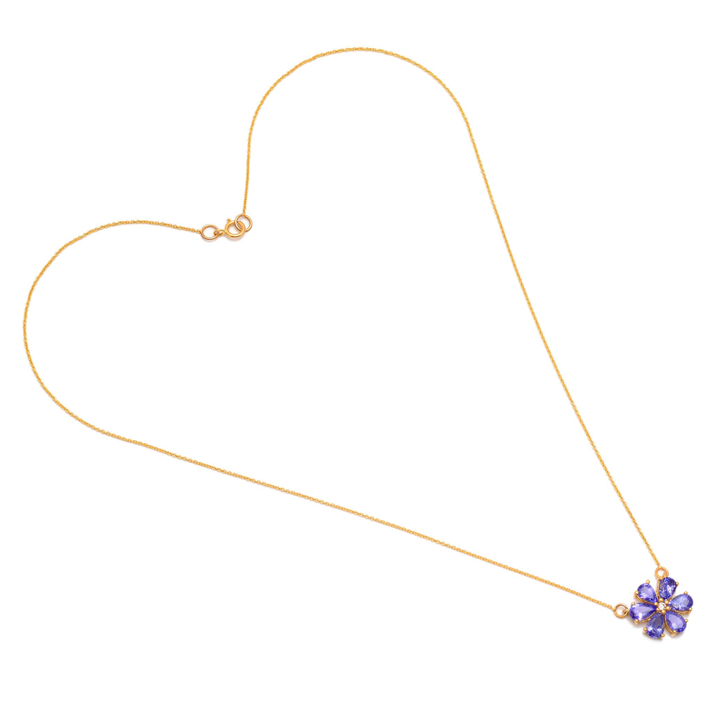 Blue Lily Tanzanite Necklace December Birthstone