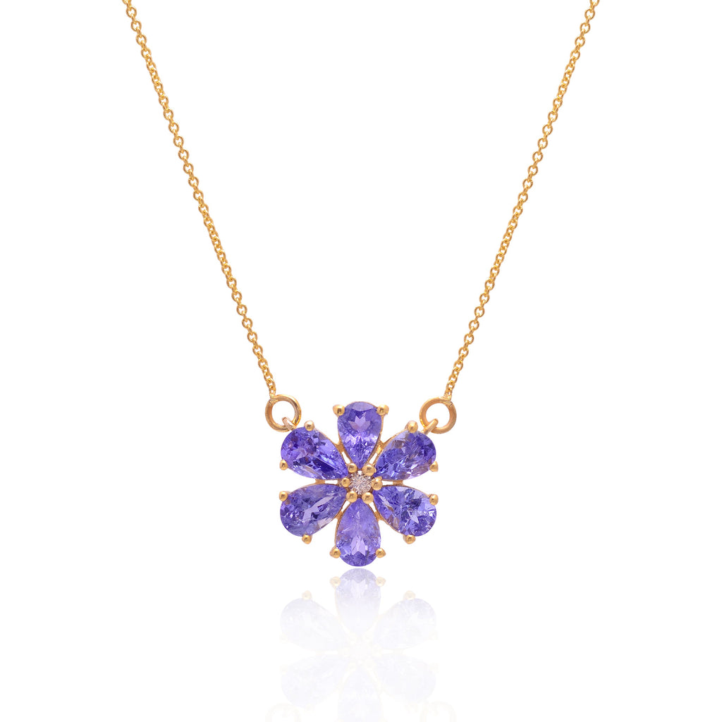 Blue Lily Tanzanite Necklace December Birthstone