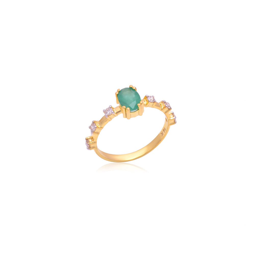 Natural Emerald Mystery Girl Ring May Birthstone