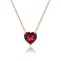 14k Gold Valentine Garnet Necklace