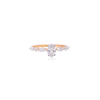 14k Gold Oval Diamond Ring