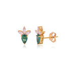 14k Gold Emerald Bud Studs