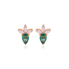 14k Gold Emerald Bud Studs