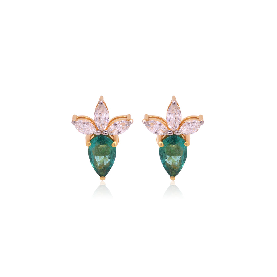 14k Gold Emerald Bud Studs