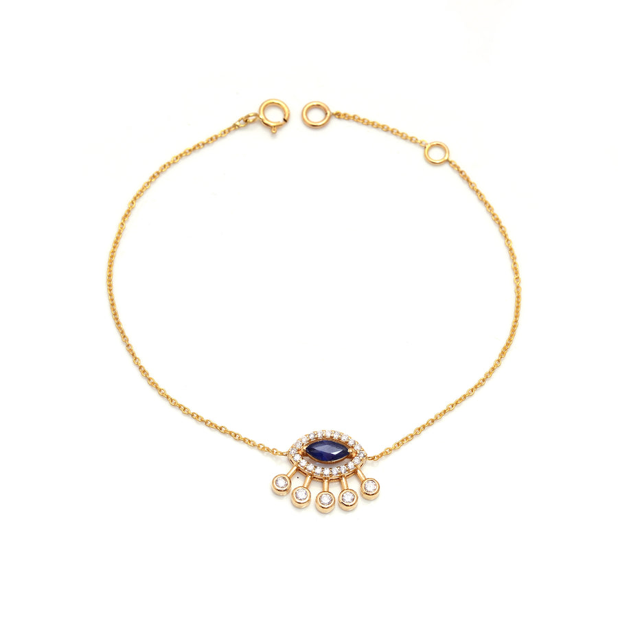 14k Gold Evil Eye Bracelet