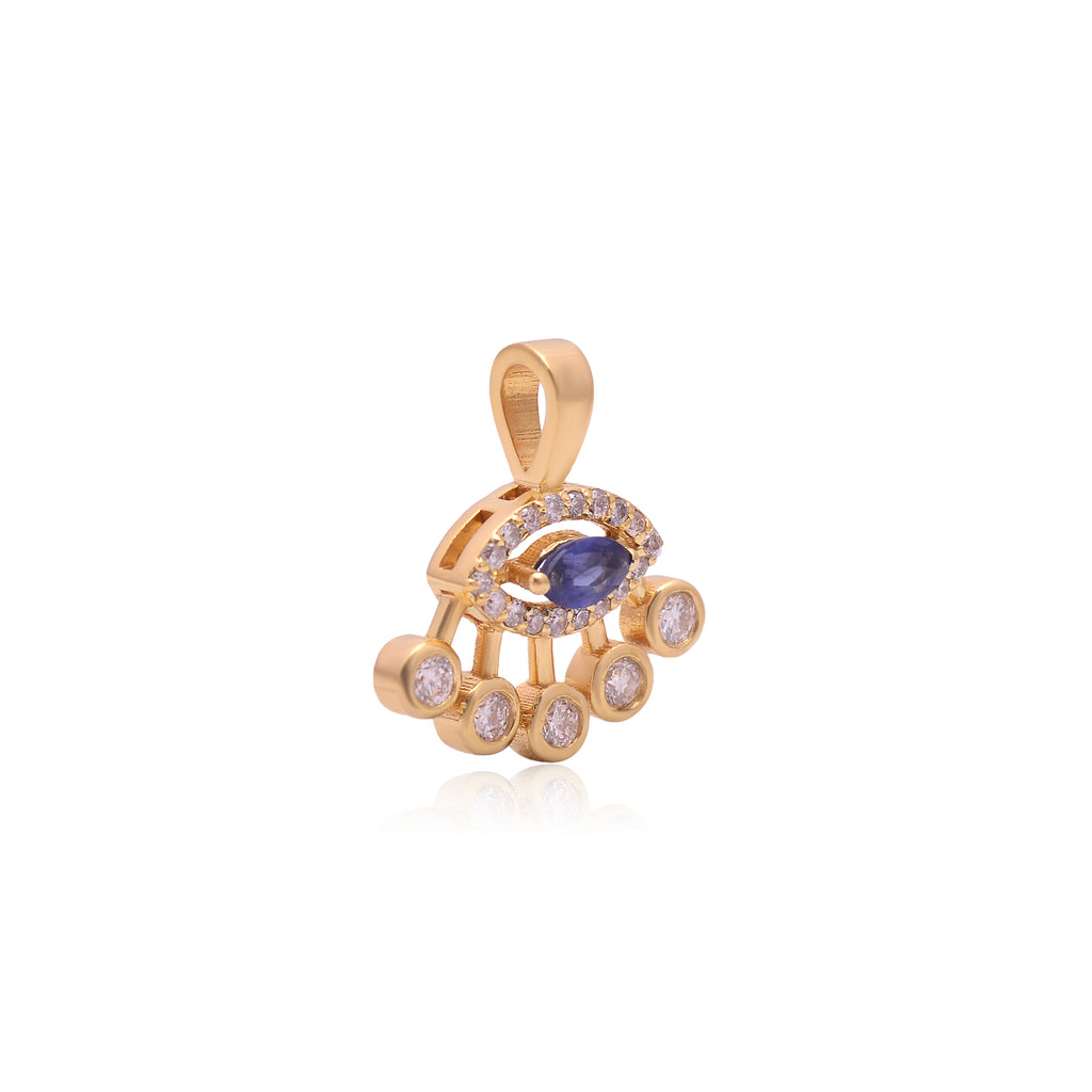 14k Gold Evil Eye Pendant