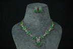 14k Gold Diamond and Emerald Floral Necklace