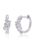 14k Gold Double Diamond Hoops