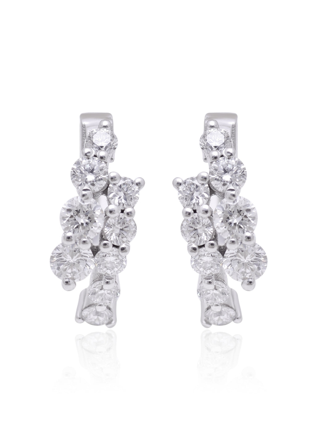 14k Gold Double Diamond Hoops