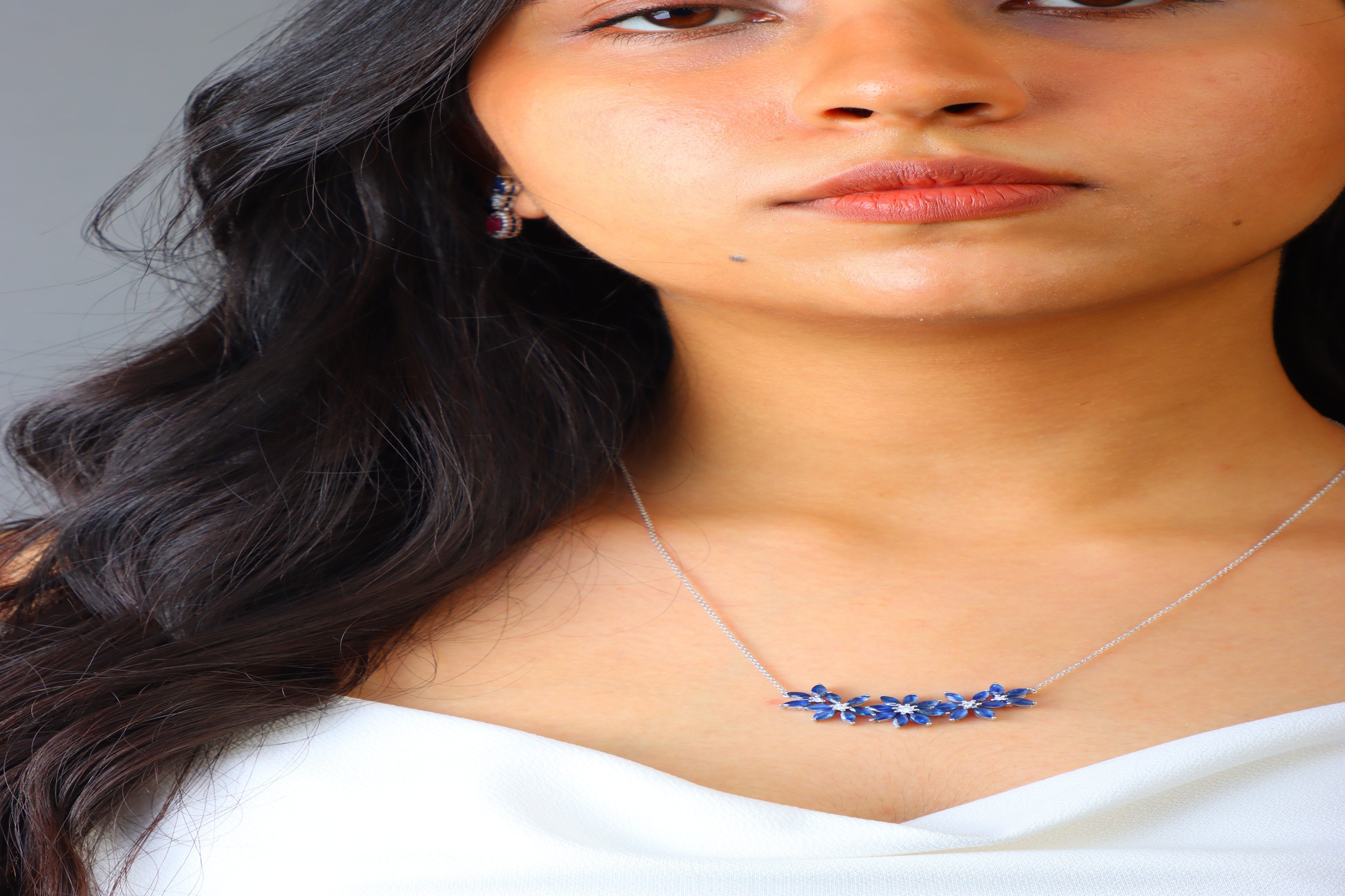 Blue Lily Sapphire Necklace
