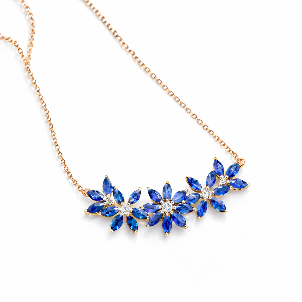 Blue Lily Sapphire Necklace