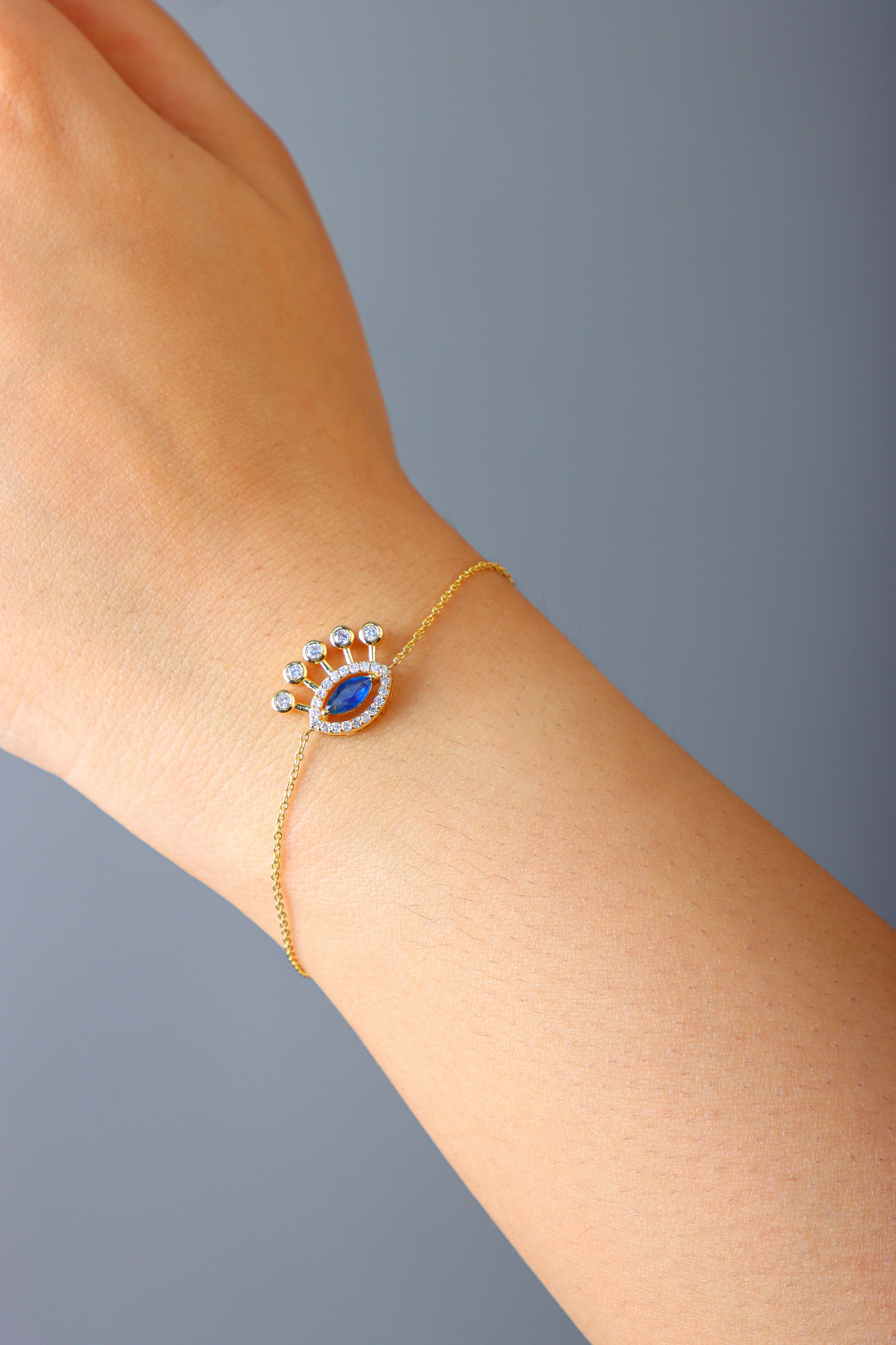 Blue Sapphire Evil Eye Bracelet