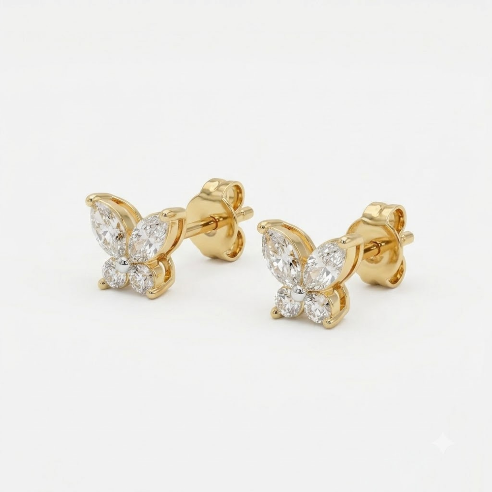 Butterfly Diamond Studs – view 3