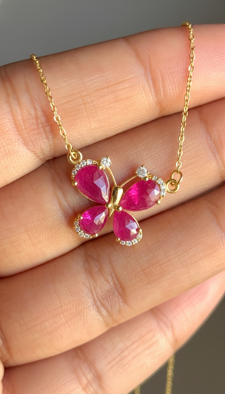 Butterfly Ruby Necklace