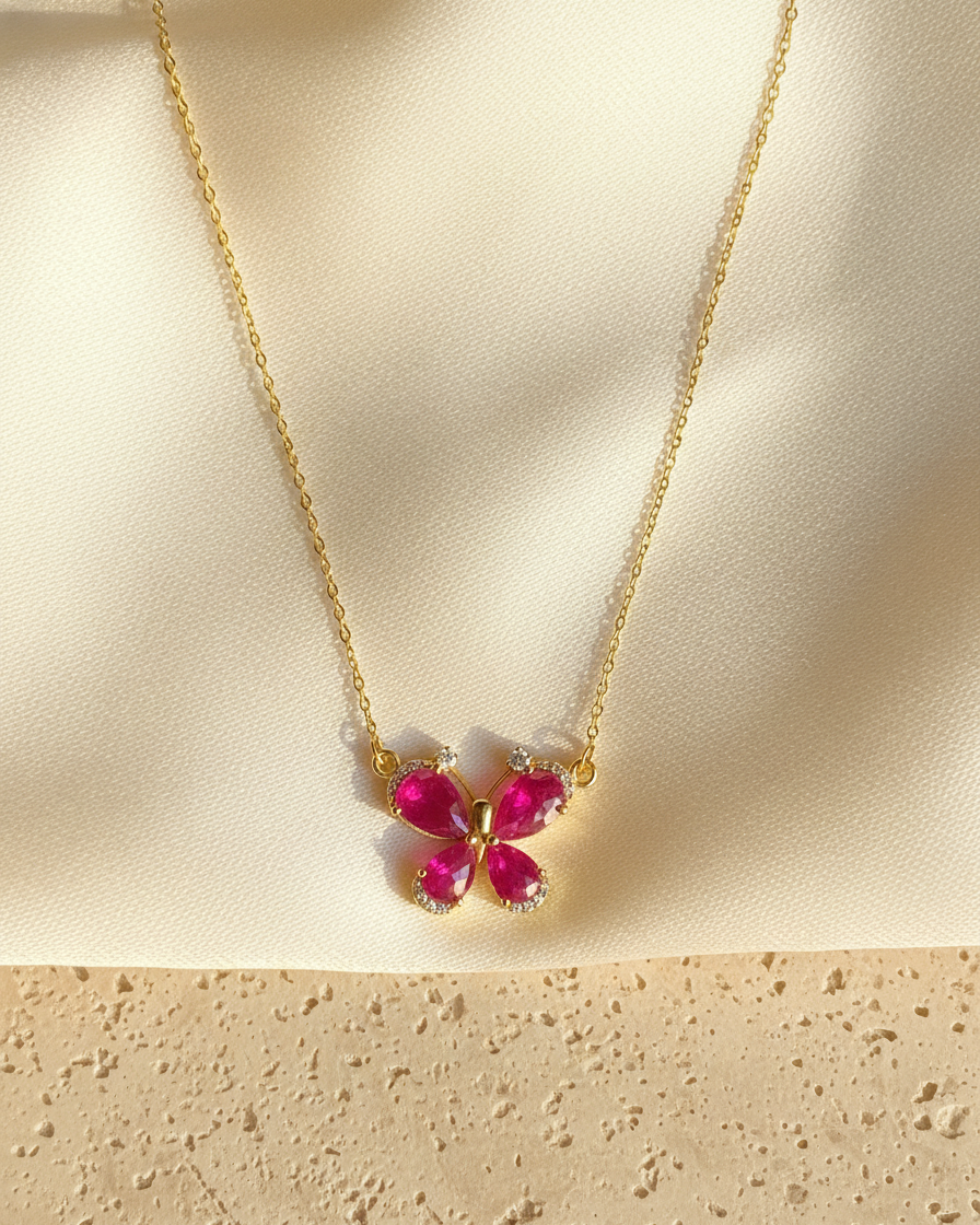 Butterfly Ruby Necklace
