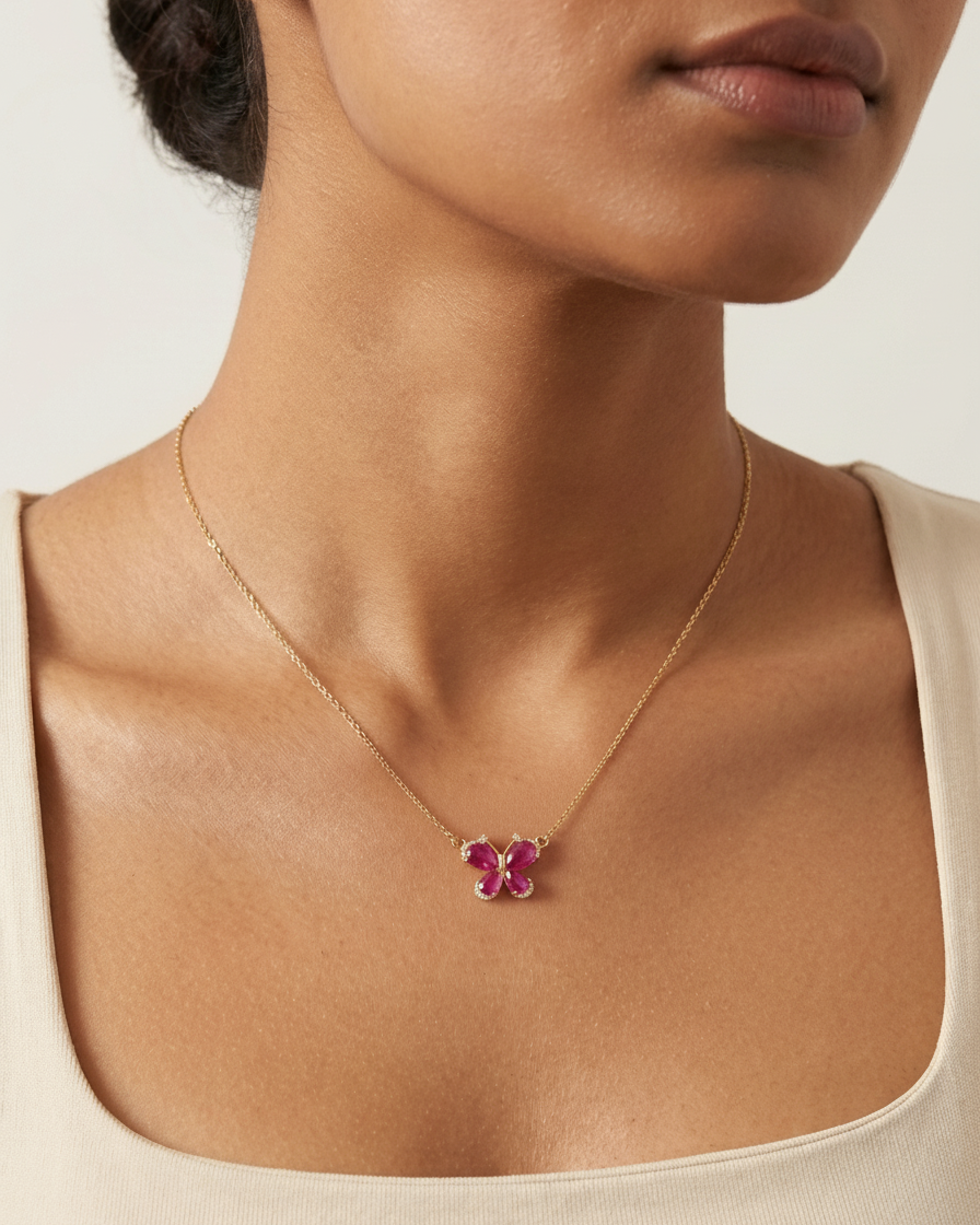 Butterfly Ruby Necklace