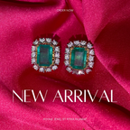 Chunky Emerald Studs