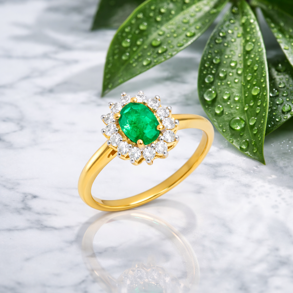 Classic Gemstone Halo Ring