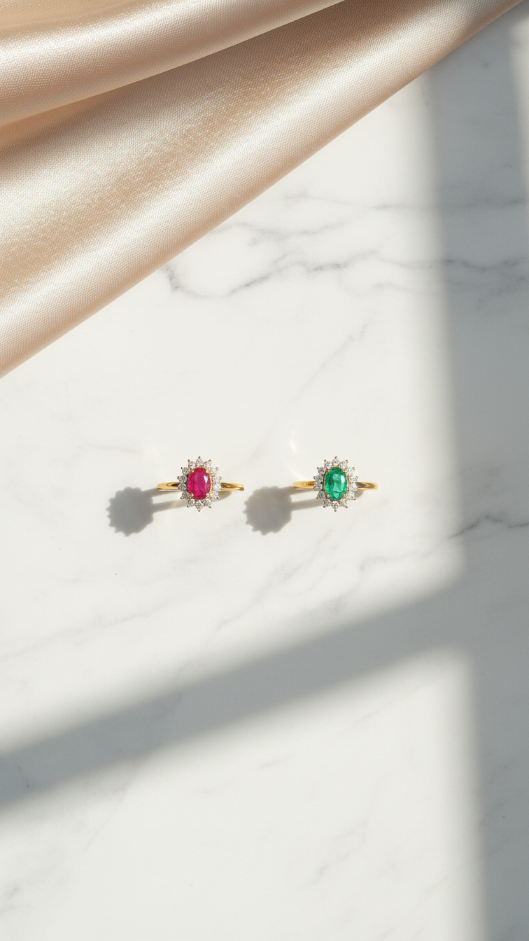Classic Gemstone Halo Ring