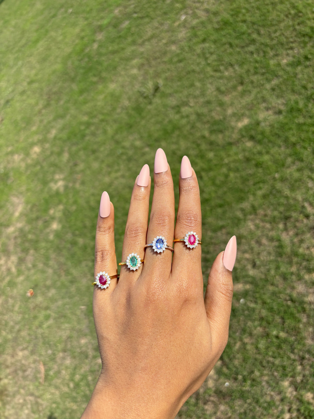 Classic Gemstone Halo Ring