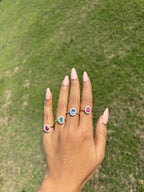 Classic Gemstone Halo Ring