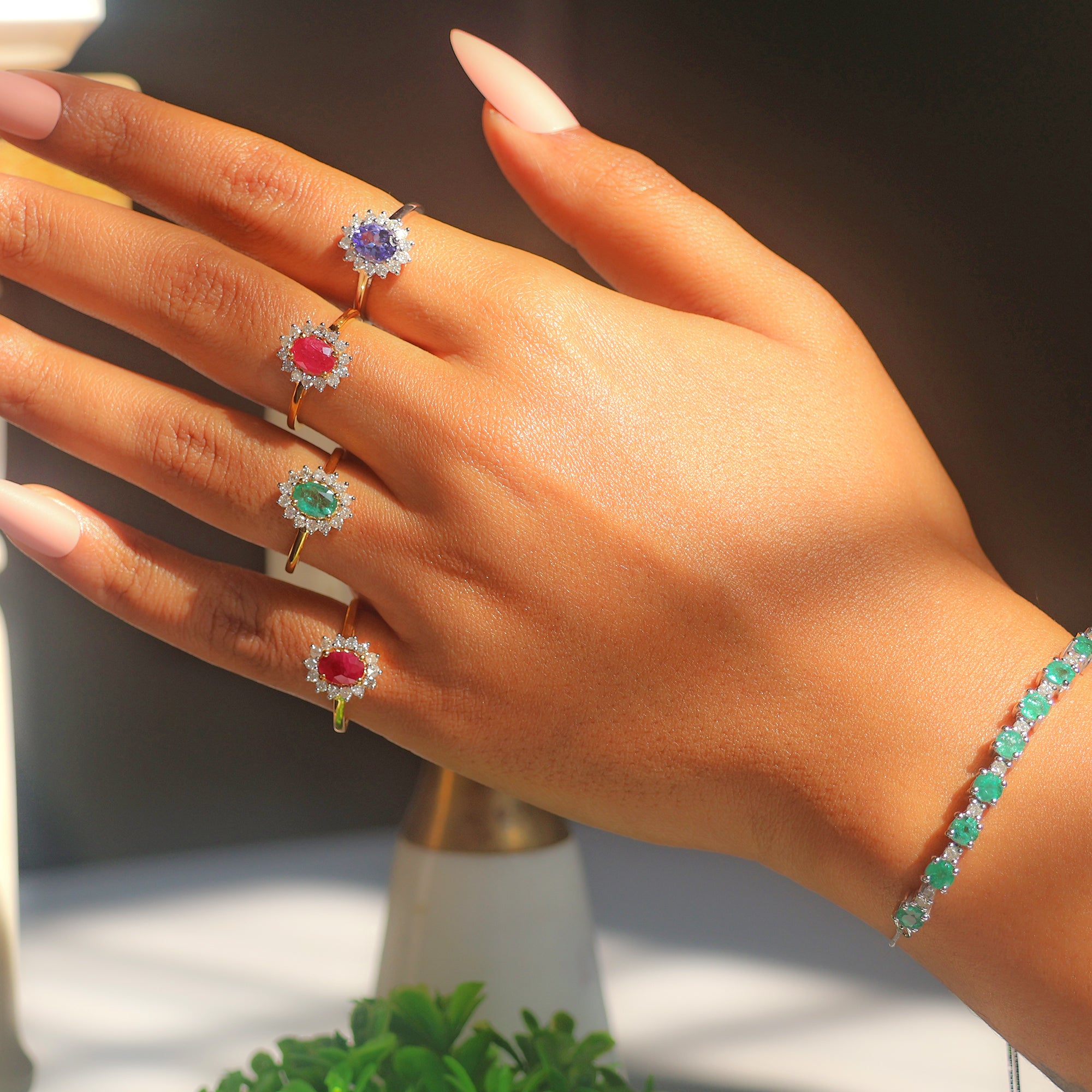 Classic Gemstone Halo Ring