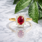 Classic Gemstone Halo Ring
