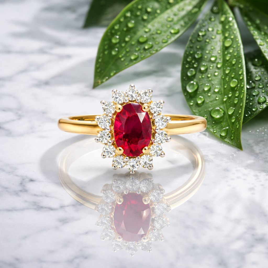 Classic Gemstone Halo Ring