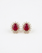 Classic Gemstone Halo Stud Earrings