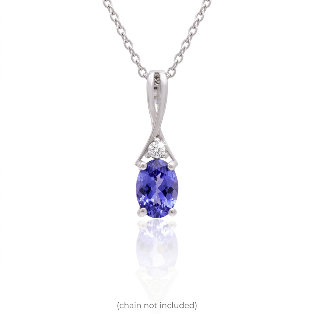 Dainty Gemstone Diamond Pendant