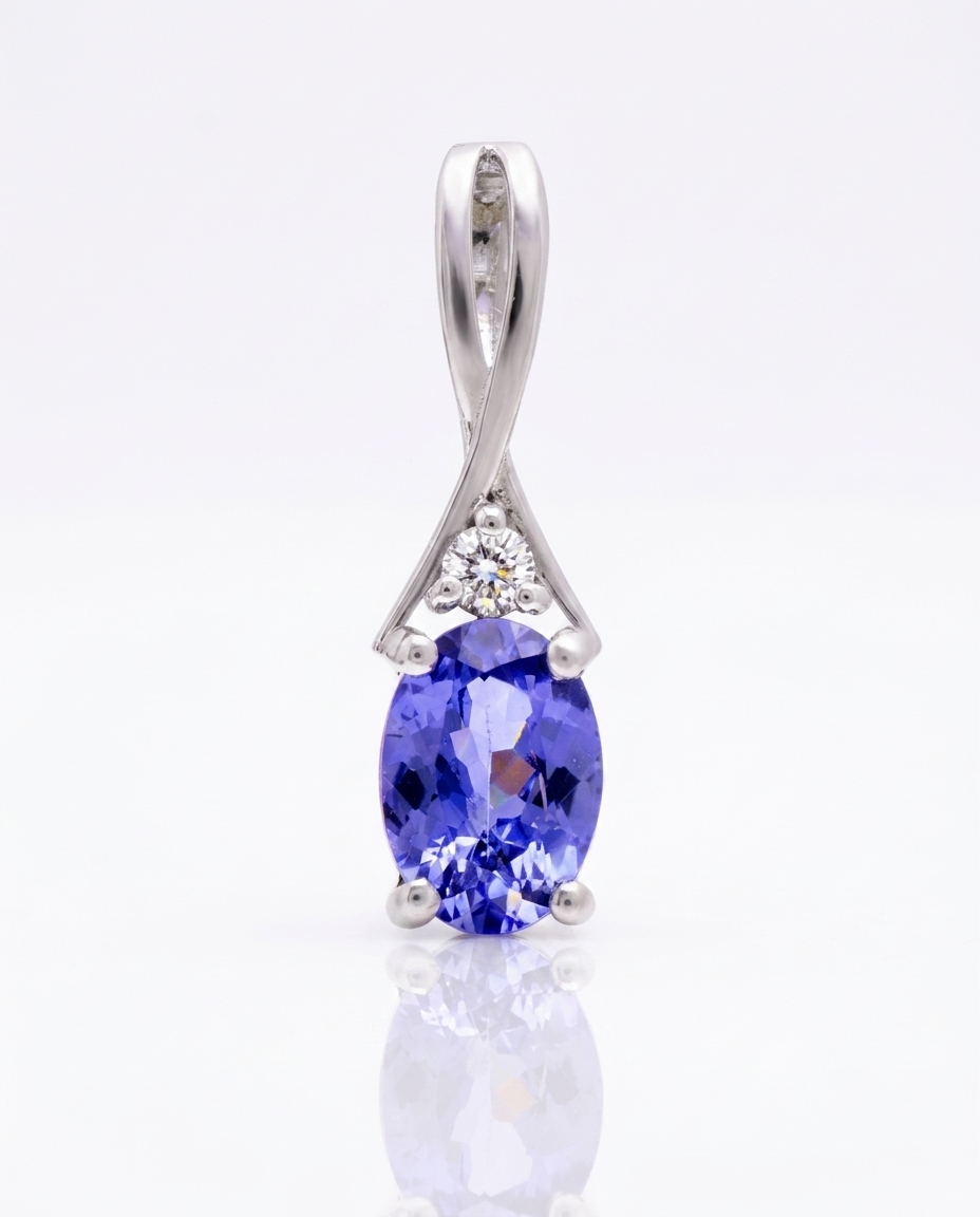 Dainty Gemstone Diamond Pendant
