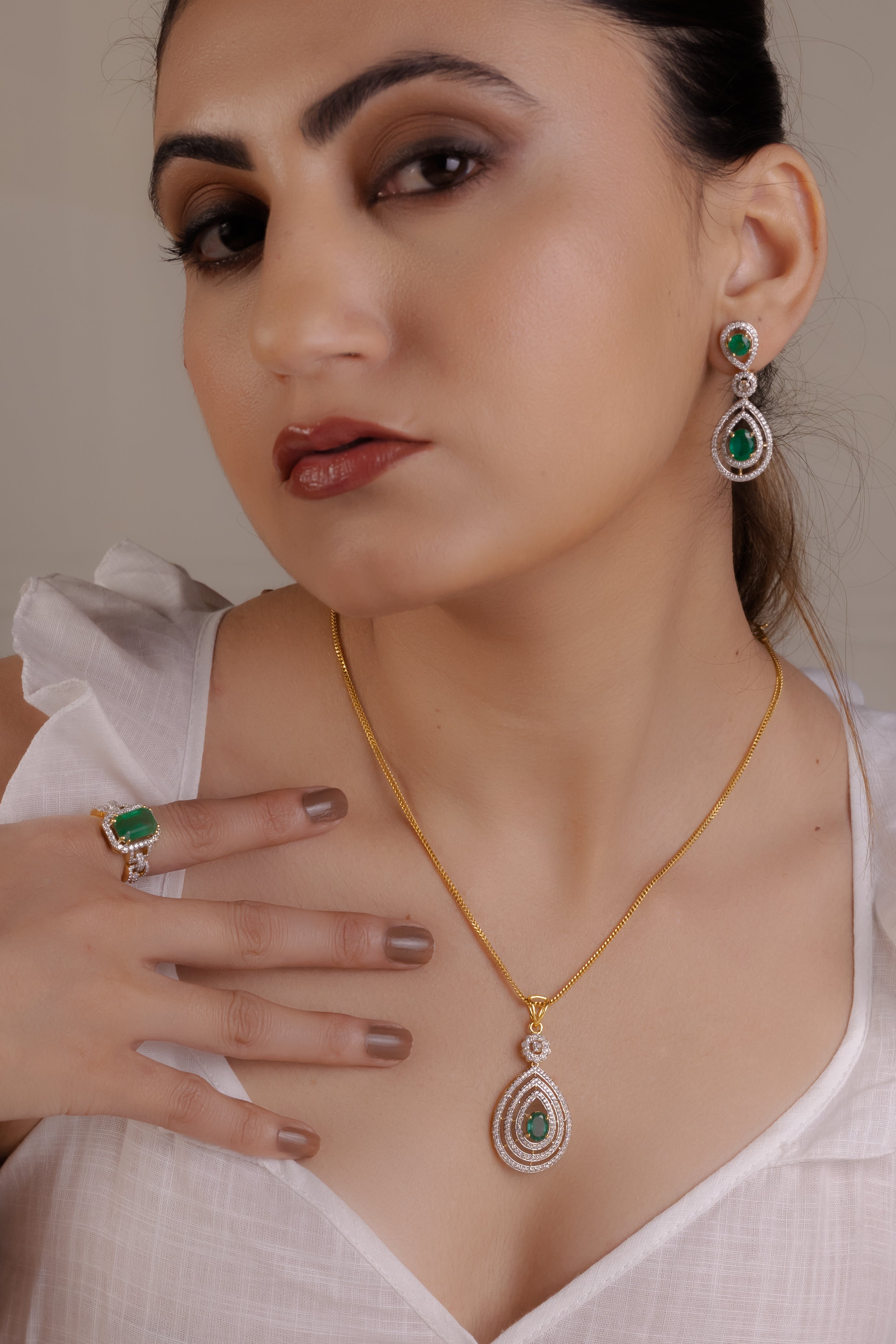 Emerald Loop Danglers