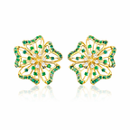 Flower Emerald Earring