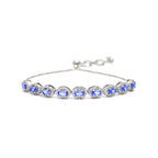 Halo Gemstone Half Tennis Bracelet