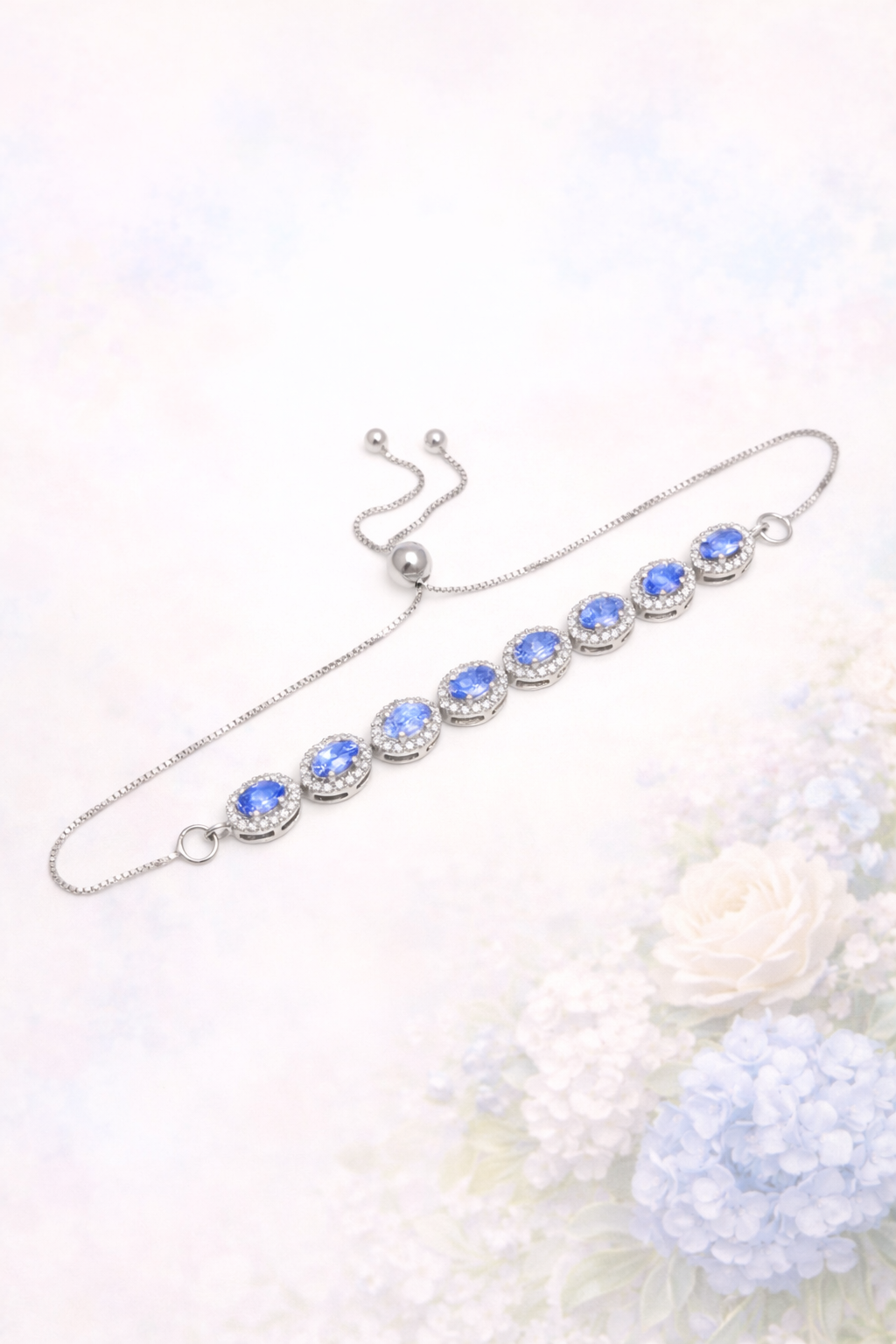 Halo Gemstone Half Tennis Bracelet