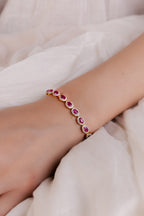 Halo Gemstone Half Tennis Bracelet