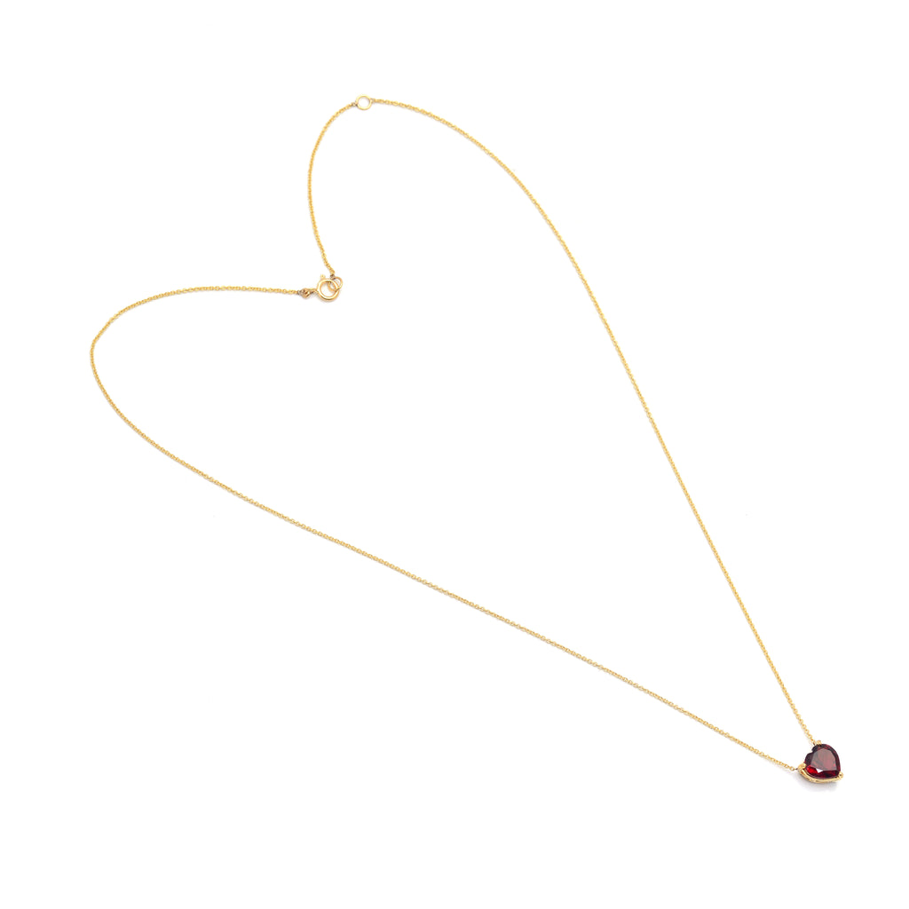 Heart Garnet Pendant Necklace