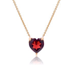 Heart Garnet Pendant Necklace