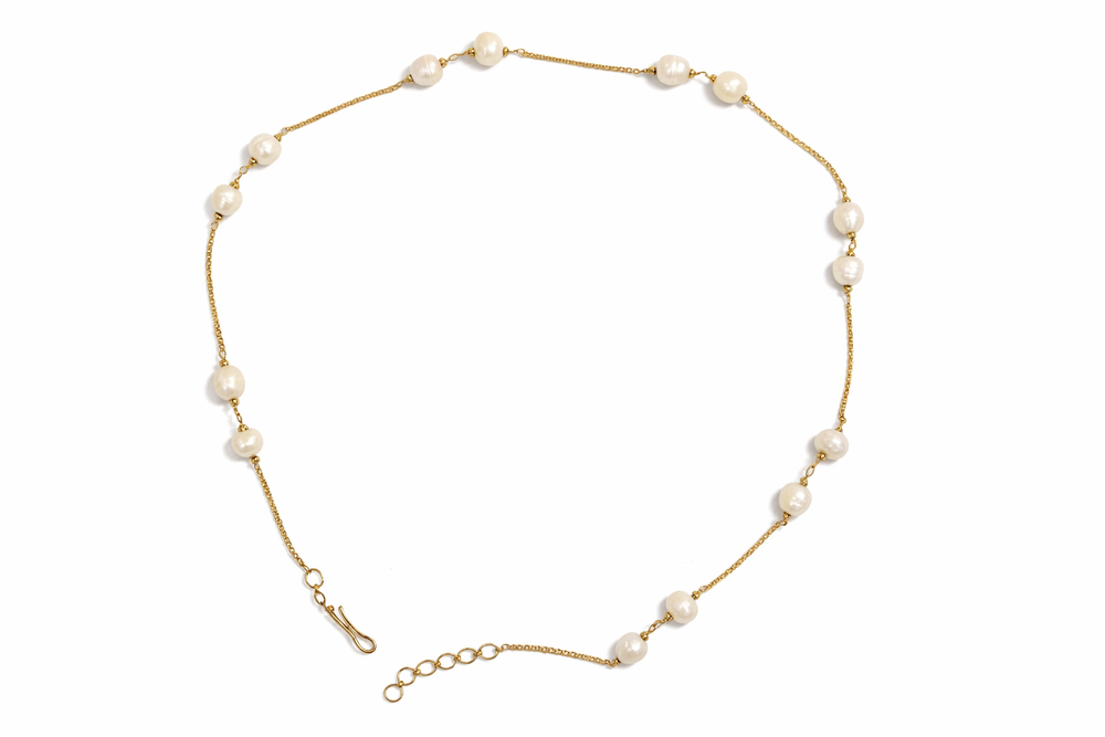 Natural Pearl Station Chain 16 Inches – view 2