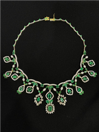 14k Gold Green And White Nacklace