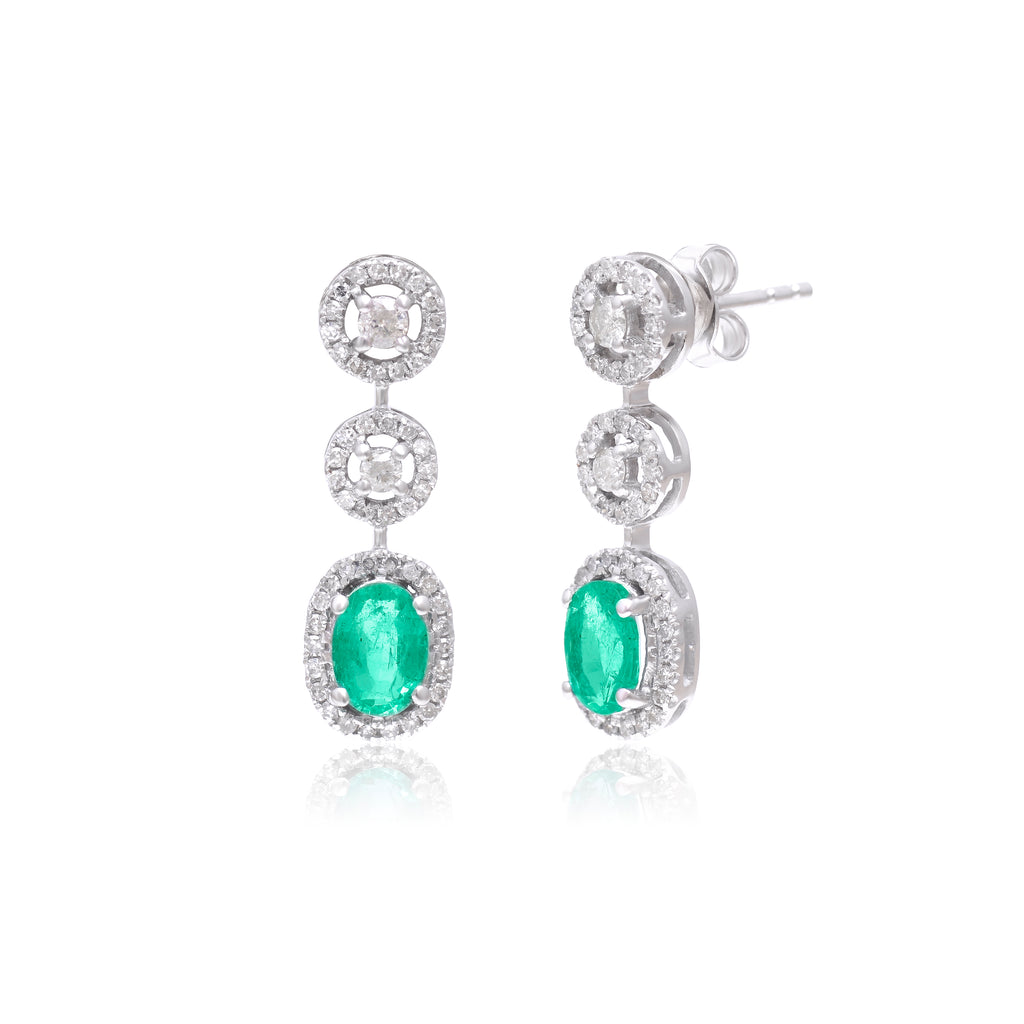 Princess Diamond Gemstone Earrings