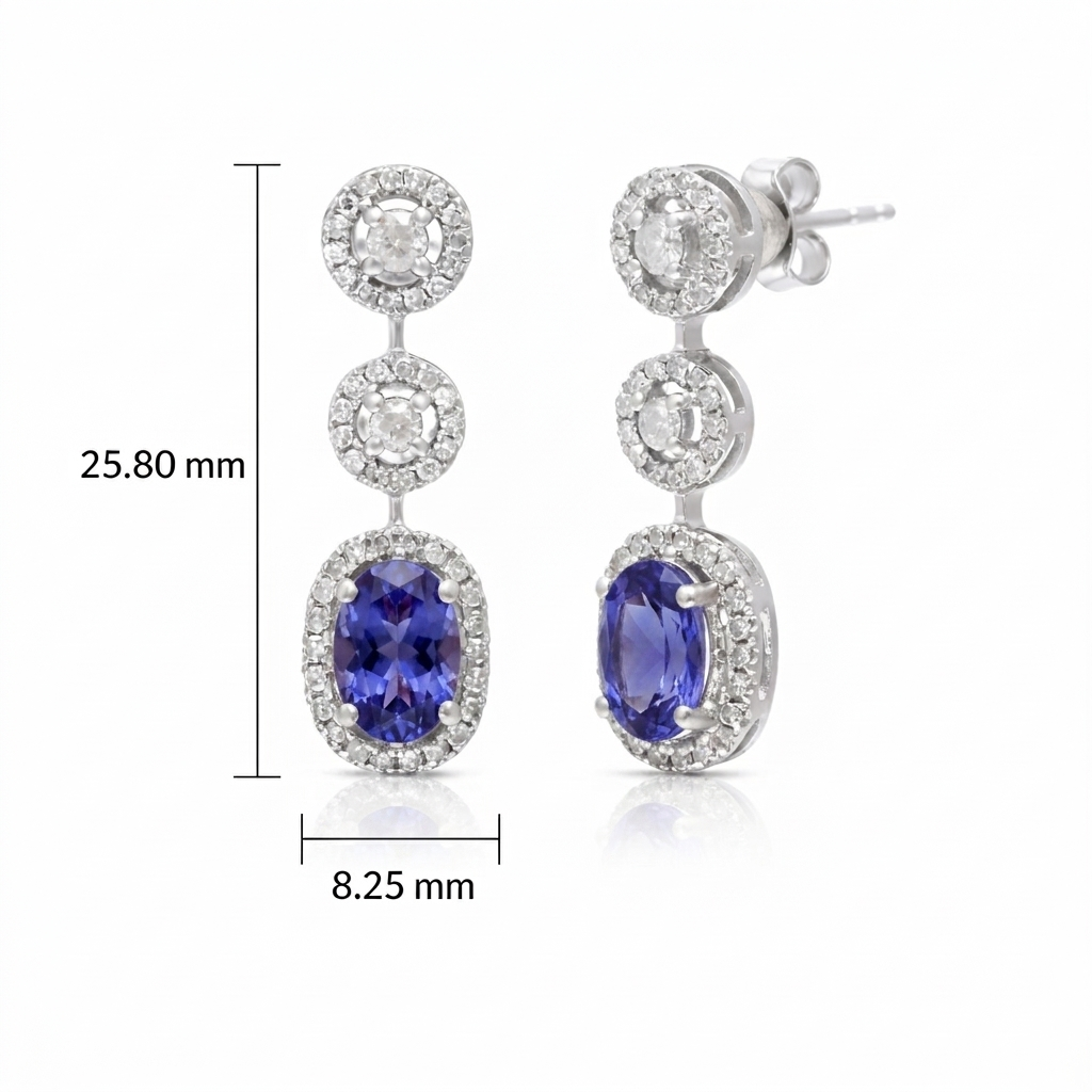 Princess Diamond Gemstone Earrings