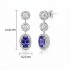 Princess Diamond Gemstone Earrings