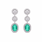 Princess Diamond Gemstone Earrings